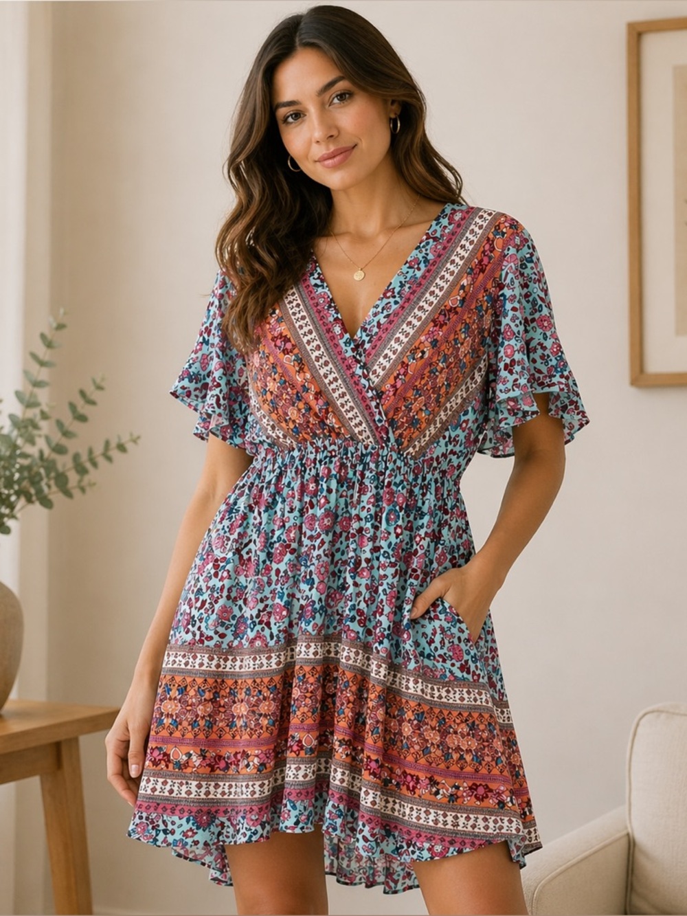Tiered Floral boho spring/summer dress